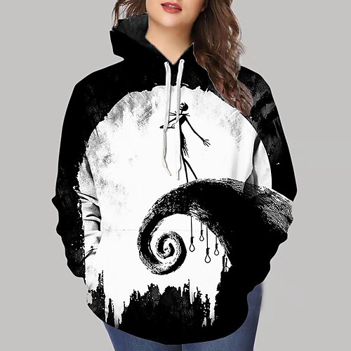 Women's Plus Size Tops Hoodie Sweatshirt Graphic Patterned Print Long Sleeve Hooded Streetwear Daily Vacation Polyester Fall Winter Black
Women's Plus Size Tops Hoodie Sweatshirt Graphic Patterned Print Long Sleeve Hooded Streetwear Daily Vacation Polyester Fall Winter Black