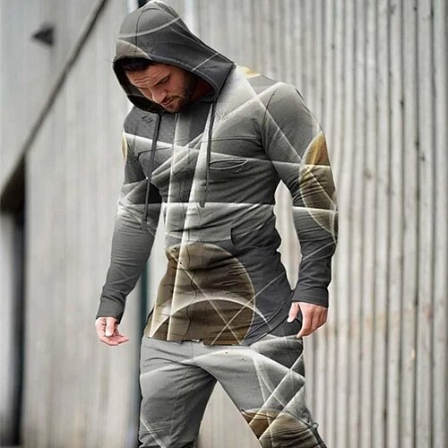Men's Tracksuit Hoodies Set Graphic Patterned Geometric 2 Piece Print Sports Outdoor Casual Sports 3D Print Sportswear Basic Essential Hoodies Sweatshirts Blue Gray
Men's Tracksuit Hoodies Set Graphic Patterned Geometric 2 Piece Print Sports Outdoor Casual Sports 3D Print Sportswear Basic Essential Hoodies Sweatshirts Blue Gray