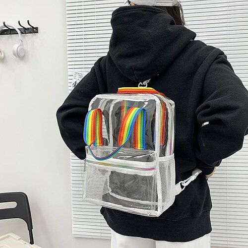 Women's Unisex School Bag Bookbag Clear Backpacks Nylon Striped Geometric Pattern Adjustable Large Capacity Zipper School Daily Iridescent Blue Pink
Women's Unisex School Bag Bookbag Clear Backpacks Nylon Striped Geometric Pattern Adjustable Large Capacity Zipper School Daily Iridescent Blue Pink