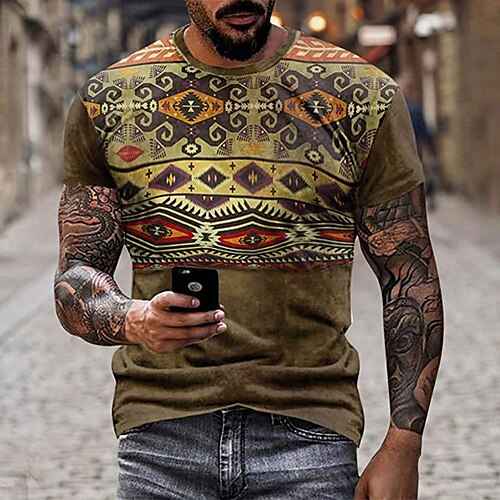 Men's Unisex T shirt Tee 3D Print Graphic Patterned Geometry Crew Neck Street Daily Print Short Sleeve Tops Designer Casual Vintage Big and Tall Brown / Summer / Summer
Men's Unisex T shirt Tee 3D Print Graphic Patterned Geometry Crew Neck Street Daily Print Short Sleeve Tops Designer Casual Vintage Big and Tall Brown / Summer / Summer