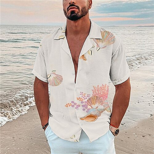 Men's Shirt 3D Print Conch Turndown Street Casual Button-Down Print Short Sleeve Tops Designer Casual Fashion Breathable Beige / Summer / Spring / Summer
Men's Shirt 3D Print Conch Turndown Street Casual Button-Down Print Short Sleeve Tops Designer Casual Fashion Breathable Beige / Summer / Spring / Summer