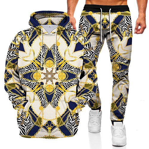 Men's Tracksuit Hoodies Set Graphic Patterned Flower Chains Print 2 Piece Print Sports Outdoor Casual Sports 3D Print Sportswear Basic Essential Hoodies Sweatshirts Light Khaki. Blue Khaki
Men's Tracksuit Hoodies Set Graphic Patterned Flower Chains Print 2 Piece Print Sports Outdoor Casual Sports 3D Print Sportswear Basic Essential Hoodies Sweatshirts Light Khaki. Blue Khaki