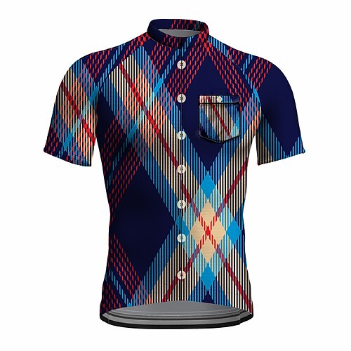 21Grams Men's Cycling Jersey Short Sleeve Bike Top with 3 Rear Pockets Mountain Bike MTB Road Bike Cycling Breathable Quick Dry Moisture Wicking Reflective Strips Black Plaid Checkered Polyester
21Grams Men's Cycling Jersey Short Sleeve Bike Top with 3 Rear Pockets Mountain Bike MTB Road Bike Cycling Breathable Quick Dry Moisture Wicking Reflective Strips Black Plaid Checkered Polyester