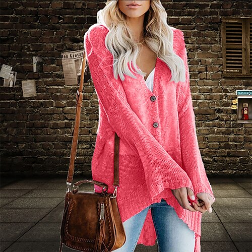 Women's Cardigan Jumper Crochet Knit Tunic Knitted Pure Color V Neck Stylish Casual Holiday Going out Fall Winter Black Gray S M L / Long Sleeve / Regular Fit / Cotton
Women's Cardigan Jumper Crochet Knit Tunic Knitted Pure Color V Neck Stylish Casual Holiday Going out Fall Winter Black Gray S M L / Long Sleeve / Regular Fit / Cotton