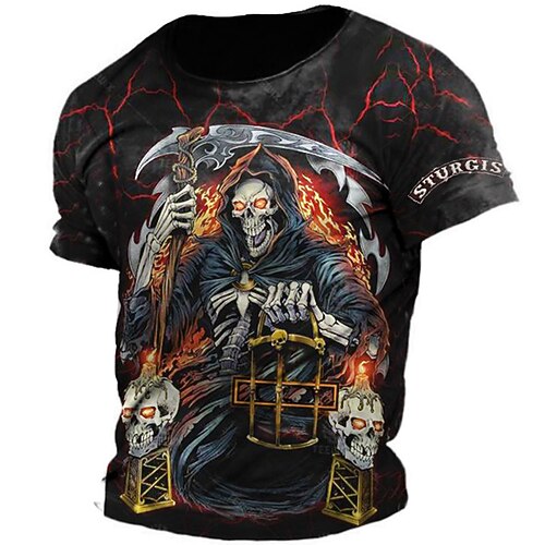 Men's Unisex T shirt Tee 3D Print Graphic Patterned Skull Skeleton Crew Neck Street Daily Print Short Sleeve Tops Casual Vintage Big and Tall Sports Black / Summer
Men's Unisex T shirt Tee 3D Print Graphic Patterned Skull Skeleton Crew Neck Street Daily Print Short Sleeve Tops Casual Vintage Big and Tall Sports Black / Summer