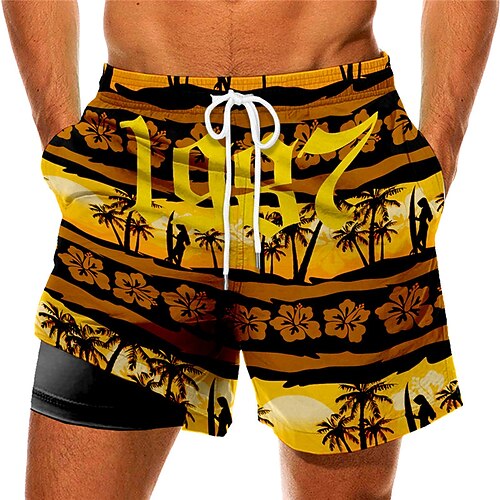 Men's Swim Trunks Swim Shorts Quick Dry Board Shorts Bathing Suit Compression Liner with Pockets Drawstring Swimming Surfing Beach Water Sports Tropical Printed Spring Summer
Men's Swim Trunks Swim Shorts Quick Dry Board Shorts Bathing Suit Compression Liner with Pockets Drawstring Swimming Surfing Beach Water Sports Tropical Printed Spring Summer