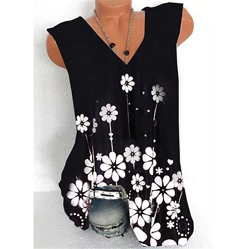Women's Plus Size Curve Tops Tank Top Floral Zipper Print Sleeveless V Neck Streetwear Daily Holiday Cotton Spandex Jersey Spring Summer Black
Women's Plus Size Curve Tops Tank Top Floral Zipper Print Sleeveless V Neck Streetwear Daily Holiday Cotton Spandex Jersey Spring Summer Black