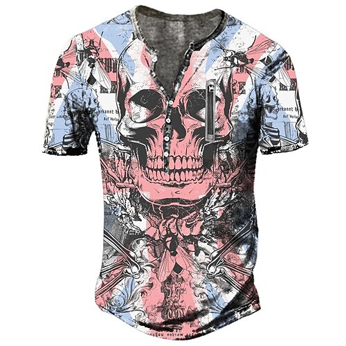 Men's Henley Shirt Tee T shirt Tee 3D Print Graphic Patterned Skull Plus Size Henley Daily Sports Zipper Button-Down Short Sleeve Tops Designer Basic Casual Big and Tall Red / Summer
Men's Henley Shirt Tee T shirt Tee 3D Print Graphic Patterned Skull Plus Size Henley Daily Sports Zipper Button-Down Short Sleeve Tops Designer Basic Casual Big and Tall Red / Summer