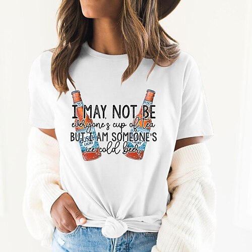 Women's T shirt Tee Graphic Patterned Letter Daily Going out Weekend T shirt Tee Short Sleeve Print Round Neck Basic Essential 100% Cotton White Black Pink S
Women's T shirt Tee Graphic Patterned Letter Daily Going out Weekend T shirt Tee Short Sleeve Print Round Neck Basic Essential 100% Cotton White Black Pink S