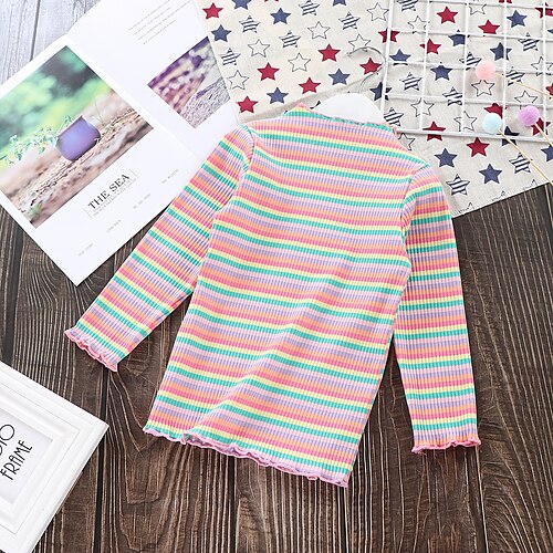 Kids Girls' T shirt Stripe Daily Long Sleeve Crewneck Active Cotton 3-8 Years Fall Blue Pink
Kids Girls' T shirt Stripe Daily Long Sleeve Crewneck Active Cotton 3-8 Years Fall Blue Pink