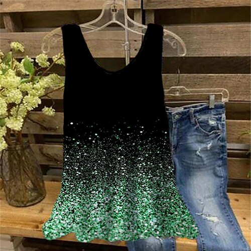 Women's Plus Size Tops Tank Top Color Gradient Print Sleeveless V Neck Streetwear Daily Holiday Cotton Spandex Jersey Spring Summer Green Blue
Women's Plus Size Tops Tank Top Color Gradient Print Sleeveless V Neck Streetwear Daily Holiday Cotton Spandex Jersey Spring Summer Green Blue