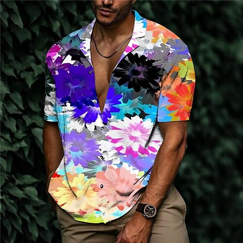 Men's Shirt 3D Print Floral Turndown Street Casual Button-Down Print Short Sleeve Tops Designer Casual Fashion Breathable Rainbow / Summer
Men's Shirt 3D Print Floral Turndown Street Casual Button-Down Print Short Sleeve Tops Designer Casual Fashion Breathable Rainbow / Summer