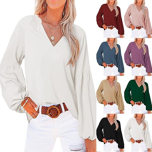 2022 new wish amazon autumn and winter explosion style european and american lantern sleeves loose long-sleeved v-neck t-shirt top cross-border women
2022 new wish amazon autumn and winter explosion style european and american lantern sleeves loose long-sleeved v-neck t-shirt top cross-border women