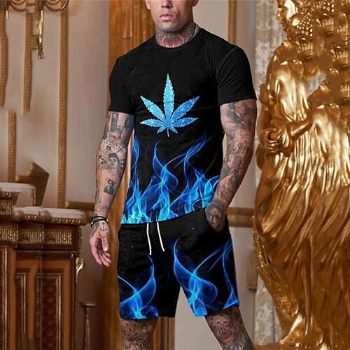 Men's T-shirt Suits Tennis Shirt Graphic Leaves Crew Neck Green Blue Orange BlackWhite White 3D Print Street Daily Short Sleeve Print Clothing Apparel 2pcs Basic Fashion Lightweight Casual / Summer
Men's T-shirt Suits Tennis Shirt Graphic Leaves Crew Neck Green Blue Orange BlackWhite White 3D Print Street Daily Short Sleeve Print Clothing Apparel 2pcs Basic Fashion Lightweight Casual / Summer