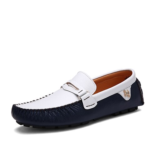 Men's Loafers Slip-Ons Moccasin Comfort Loafers Comfort Shoes Casual British Daily Office Career Leather White Black Blue Color Block Fall Spring
Men's Loafers Slip-Ons Moccasin Comfort Loafers Comfort Shoes Casual British Daily Office Career Leather White Black Blue Color Block Fall Spring