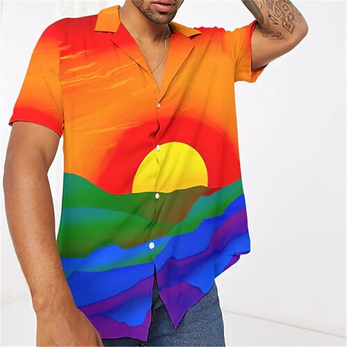 Men's Shirt 3D Print Scenery Turndown Street Casual Button-Down Print Short Sleeve Tops Designer Casual Fashion Breathable Orange / Summer / Spring / Summer
Men's Shirt 3D Print Scenery Turndown Street Casual Button-Down Print Short Sleeve Tops Designer Casual Fashion Breathable Orange / Summer / Spring / Summer