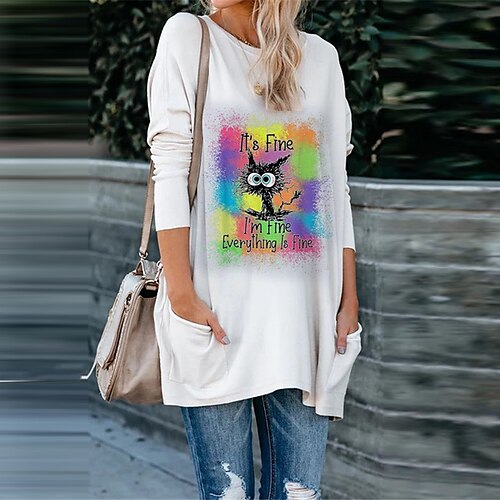 Women's Shift Dress Short Mini Dress Rainbow Long Sleeve Cat Letter Animal Pocket Print Fall Spring Crew Neck Casual Vacation 2022 S M L XL XXL 3XL
Women's Shift Dress Short Mini Dress Rainbow Long Sleeve Cat Letter Animal Pocket Print Fall Spring Crew Neck Casual Vacation 2022 S M L XL XXL 3XL