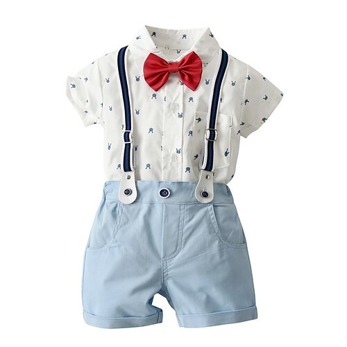 Kids Boys Shirt Shorts Clothing Set 2 Pieces Short Sleeve Light Blue Print Animal Print Street Outdoor Active Daily Regular 1-5 Years
Kids Boys Shirt Shorts Clothing Set 2 Pieces Short Sleeve Light Blue Print Animal Print Street Outdoor Active Daily Regular 1-5 Years