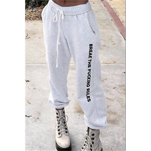 Women's Casual / Sporty Athleisure Jogger Sweatpants Elastic Drawstring Design Print Full Length Pants Leisure Sports Weekend Micro-elastic Letter Comfort Mid Waist White S M L XL XXL
Women's Casual / Sporty Athleisure Jogger Sweatpants Elastic Drawstring Design Print Full Length Pants Leisure Sports Weekend Micro-elastic Letter Comfort Mid Waist White S M L XL XXL