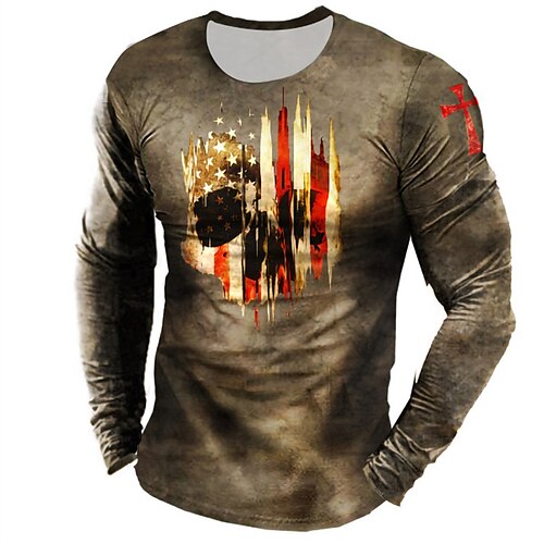 Men's T shirt Tee 3D Print Graphic Patterned Skull Crew Neck Street Daily Long Sleeve Tops Casual Fashion Brown
Men's T shirt Tee 3D Print Graphic Patterned Skull Crew Neck Street Daily Long Sleeve Tops Casual Fashion Brown