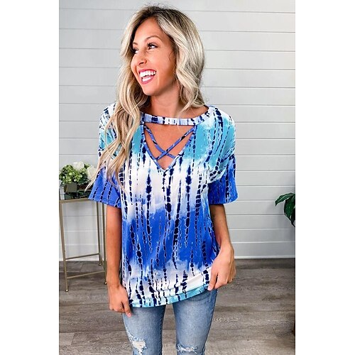 2021 Amazon Summer New Women's Tie-Dye Print V-Neck Loose Plus Size Short-Sleeved T-Shirt Top
2021 Amazon Summer New Women's Tie-Dye Print V-Neck Loose Plus Size Short-Sleeved T-Shirt Top