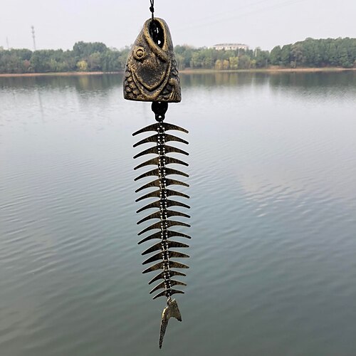 Vintage Fishbone Wind Chime Outdoor Pendant Handmade Gift Steel Wind Chime Ornament Garden Hanging Decor Art
Vintage Fishbone Wind Chime Outdoor Pendant Handmade Gift Steel Wind Chime Ornament Garden Hanging Decor Art