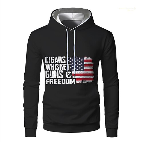 Men's Pullover Hoodie Sweatshirt Graphic Patterned American Flag Print Hooded Daily Sports Streetwear Other Prints Casual Big and Tall Hoodies Sweatshirts Long Sleeve Black
Men's Pullover Hoodie Sweatshirt Graphic Patterned American Flag Print Hooded Daily Sports Streetwear Other Prints Casual Big and Tall Hoodies Sweatshirts Long Sleeve Black