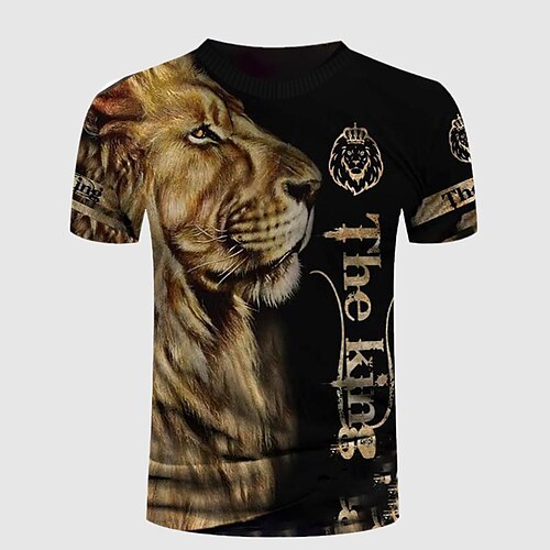 Men's T shirt Tee 3D Print Graphic Patterned Lion Crew Neck Daily Sports Print Short Sleeve Tops Basic Classic Comfortable Big and Tall Brown / Summer
Men's T shirt Tee 3D Print Graphic Patterned Lion Crew Neck Daily Sports Print Short Sleeve Tops Basic Classic Comfortable Big and Tall Brown / Summer