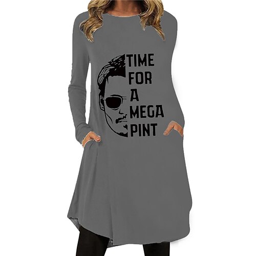 Women's Casual Dress T Shirt Dress Tee Dress Shift Dress Knee Length Dress White Pink Gray Long Sleeve Letter Pocket Winter Fall Spring Crew Neck Vacation Winter Dress Fall Dress 2023 S M L XL XXL 3XL
Women's Casual Dress T Shirt Dress Tee Dress Shift Dress Knee Length Dress White Pink Gray Long Sleeve Letter Pocket Winter Fall Spring Crew Neck Vacation Winter Dress Fall Dress 2023 S M L XL XXL 3XL