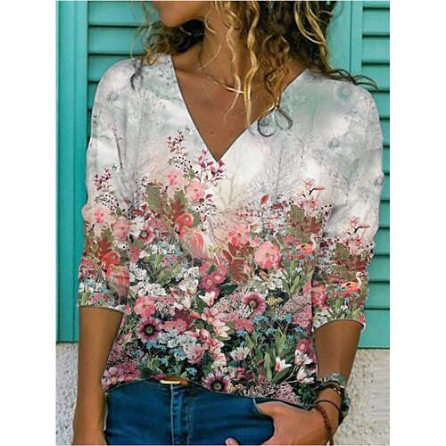 Mulheres Camiseta Arco-íris Flor Patchwork Imprimir Manga Longa Casual Diário Básico Decote V Padrão S
Mulheres Camiseta Arco-íris Flor Patchwork Imprimir Manga Longa Casual Diário Básico Decote V Padrão S