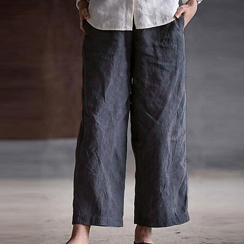 Women's Loungewear Bottom Nighty Pure Color Comfort Home Daily Cotton And Linen Long Pant Pocket Spring Summer Black Blue
Women's Loungewear Bottom Nighty Pure Color Comfort Home Daily Cotton And Linen Long Pant Pocket Spring Summer Black Blue
