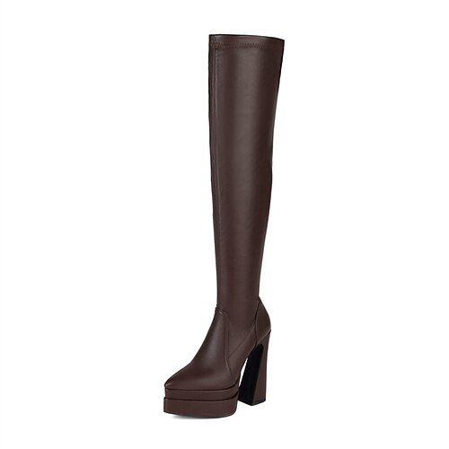 Mulheres Botas Diário Botas Acima do Joelho Inverno Salto Robusto Dedo Apontado Sensual Pele PU zíper Cor Sólida Preto Marron Bege
Mulheres Botas Diário Botas Acima do Joelho Inverno Salto Robusto Dedo Apontado Sensual Pele PU zíper Cor Sólida Preto Marron Bege