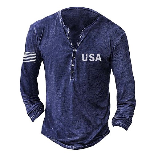 Men's Henley Shirt T shirt Tee 3D Print Graphic Patterned National Flag Henley Street Casual Button-Down Print Long Sleeve Tops Basic Fashion Classic Comfortable Blue / Sports
Men's Henley Shirt T shirt Tee 3D Print Graphic Patterned National Flag Henley Street Casual Button-Down Print Long Sleeve Tops Basic Fashion Classic Comfortable Blue / Sports