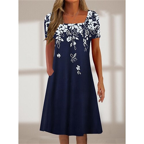 Women's A Line Dress Midi Dress Navy Blue Short Sleeve Floral Ruched Print Spring Summer Square Neck Casual Modern 2022 3XL
Women's A Line Dress Midi Dress Navy Blue Short Sleeve Floral Ruched Print Spring Summer Square Neck Casual Modern 2022 3XL