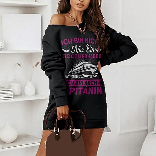 Women's Shift Dress Short Mini Dress Black Long Sleeve Letter Fake two piece Print Fall Spring Crew Neck Casual Vacation 2022 S M L XL XXL 3XL
Women's Shift Dress Short Mini Dress Black Long Sleeve Letter Fake two piece Print Fall Spring Crew Neck Casual Vacation 2022 S M L XL XXL 3XL