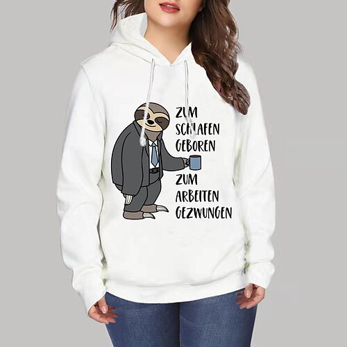 Women's Plus Size Tops Hoodie Sweatshirt Letter Animal Print Long Sleeve Hooded Streetwear Daily Vacation Polyester Fall Winter White
Women's Plus Size Tops Hoodie Sweatshirt Letter Animal Print Long Sleeve Hooded Streetwear Daily Vacation Polyester Fall Winter White