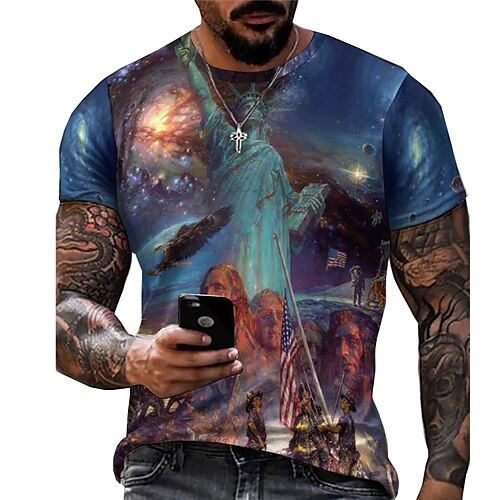 Men's Unisex T shirt Tee 3D Print Graphic Patterned Statue Crew Neck Street Daily Print Short Sleeve Tops Casual Vintage Big and Tall Sports Blue / Summer
Men's Unisex T shirt Tee 3D Print Graphic Patterned Statue Crew Neck Street Daily Print Short Sleeve Tops Casual Vintage Big and Tall Sports Blue / Summer