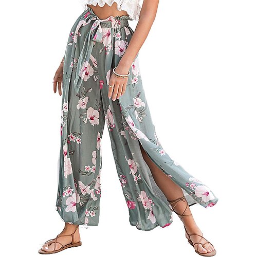 Women's Culottes Wide Leg Pants Trousers Green Purple Pink Mid Waist Boho Sexy Streetwear Print Full Length Flower / Floral S M L XL XXL / Loose Fit
Women's Culottes Wide Leg Pants Trousers Green Purple Pink Mid Waist Boho Sexy Streetwear Print Full Length Flower / Floral S M L XL XXL / Loose Fit