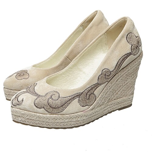 Women's Heels Espadrilles Wedge Heel Closed Toe Elegant Casual Daily Office PU Leather Loafer Fall Spring Solid Colored Almond Black
Women's Heels Espadrilles Wedge Heel Closed Toe Elegant Casual Daily Office PU Leather Loafer Fall Spring Solid Colored Almond Black