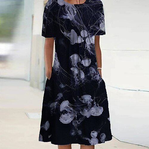 Women's Shift Dress Knee Length Dress Navy Blue Short Sleeve Floral Pocket Print Spring Summer Crew Neck Casual Vacation 2022 S M L XL XXL 3XL
Women's Shift Dress Knee Length Dress Navy Blue Short Sleeve Floral Pocket Print Spring Summer Crew Neck Casual Vacation 2022 S M L XL XXL 3XL