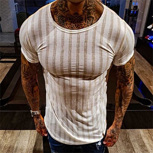 Men's T shirt Tee Striped Crew Neck Street Casual Short Sleeve Tops Fashion Breathable Comfortable Big and Tall White / Summer / Spring / Summer
Men's T shirt Tee Striped Crew Neck Street Casual Short Sleeve Tops Fashion Breathable Comfortable Big and Tall White / Summer / Spring / Summer