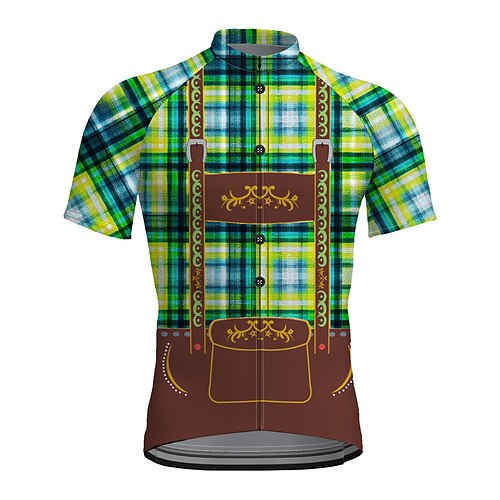 21Grams Men's Cycling Jersey Short Sleeve Bike Top with 3 Rear Pockets Mountain Bike MTB Road Bike Cycling Breathable Quick Dry Moisture Wicking Reflective Strips Green Plaid Checkered Polyester
21Grams Men's Cycling Jersey Short Sleeve Bike Top with 3 Rear Pockets Mountain Bike MTB Road Bike Cycling Breathable Quick Dry Moisture Wicking Reflective Strips Green Plaid Checkered Polyester