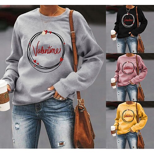 Women's Sweatshirt Pullover Heart Text Print Casual Sports Hot Stamping Casual Streetwear Hoodies Sweatshirts Wine Red Green White
Women's Sweatshirt Pullover Heart Text Print Casual Sports Hot Stamping Casual Streetwear Hoodies Sweatshirts Wine Red Green White