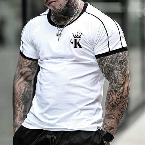 Men's T shirt Tee Graphic Letter Crew Neck White Street Holiday Short Sleeve Print Clothing Apparel Casual Comfortable / Summer / Summer
Men's T shirt Tee Graphic Letter Crew Neck White Street Holiday Short Sleeve Print Clothing Apparel Casual Comfortable / Summer / Summer
