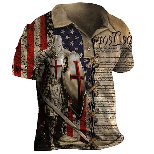 Men's Collar Polo Shirt Golf Shirt National Flag Turndown Khaki 3D Print Outdoor Street Short Sleeves Button-Down Print Clothing Apparel Fashion Designer Casual Breathable / Summer / Spring / Summer 
Men's Collar Polo Shirt Golf Shirt National Flag Turndown Khaki 3D Print Outdoor Street Short Sleeves Button-Down Print Clothing Apparel Fashion Designer Casual Breathable / Summer / Spring / Summer