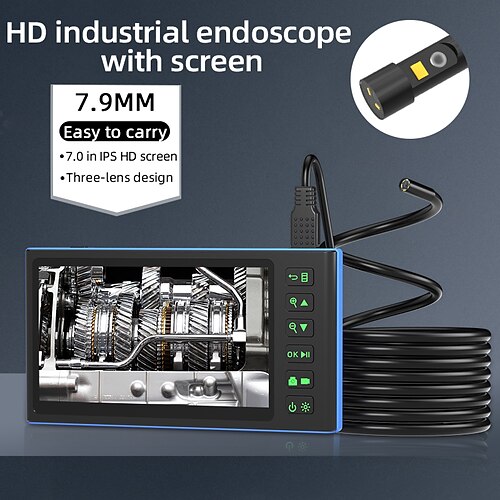 Industrial Endoscope Camera Digital Borescope with 2MP 7 inch Inspection Camera 2.0m(6.5Ft) 1.0m(3Ft) 2 mp Waterproof Recording Image and Video Function Portable LED Light Dual Camera Pipeline Car
Industrial Endoscope Camera Digital Borescope with 2MP 7 inch Inspection Camera 2.0m(6.5Ft) 1.0m(3Ft) 2 mp Waterproof Recording Image and Video Function Portable LED Light Dual Camera Pipeline Car
