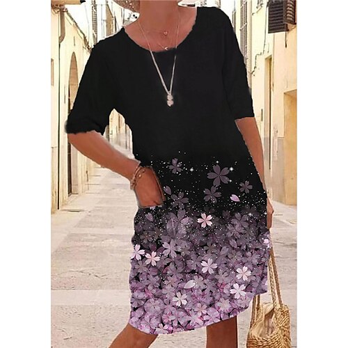 Women's Shift Dress Short Mini Dress Green Purple Pink Gold Lavender Half Sleeve Floral Pocket Print Fall Spring Round Neck Casual Fashion 2022 XS S M L XL XXL 3XL 4XL 5XL 6XL
Women's Shift Dress Short Mini Dress Green Purple Pink Gold Lavender Half Sleeve Floral Pocket Print Fall Spring Round Neck Casual Fashion 2022 XS S M L XL XXL 3XL 4XL 5XL 6XL