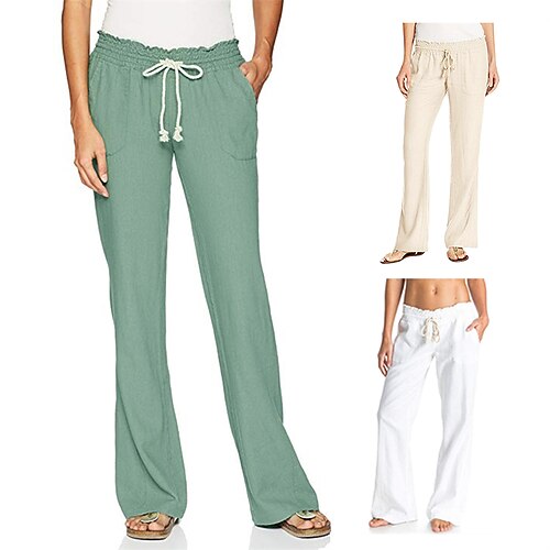Women's Loungewear Bottom Pure Color Simple Comfort Sport Home Street Daily Cotton And Linen Breathable Gift Long Pant Elastic Waist Fall Winter White Black
Women's Loungewear Bottom Pure Color Simple Comfort Sport Home Street Daily Cotton And Linen Breathable Gift Long Pant Elastic Waist Fall Winter White Black