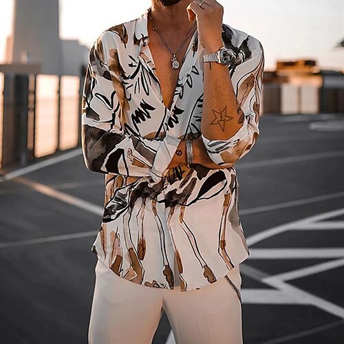 Men's Shirt 3D Print Graphic Patterned Turndown Street Casual Button-Down Long Sleeve Tops Designer Breathable Comfortable White
Men's Shirt 3D Print Graphic Patterned Turndown Street Casual Button-Down Long Sleeve Tops Designer Breathable Comfortable White