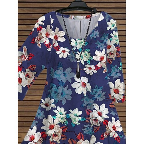 Women's Plus Size Tops Blouse Shirt Graphic Patterned Print 3/4 Length Sleeve Crewneck Streetwear Going out Polyester Summer Black And White Maroon
Women's Plus Size Tops Blouse Shirt Graphic Patterned Print 3/4 Length Sleeve Crewneck Streetwear Going out Polyester Summer Black And White Maroon